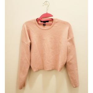 Forever 21 Rose Pink Cropped Knit Sweater